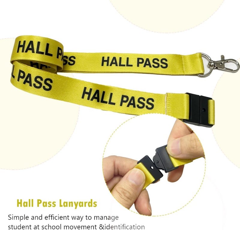 BEMAXYE Hall Pass Lanyards with Card Holders, School Classroom Passes Lanyard Set for Teacher Parents (6 Sets) - Image 3